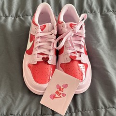 Nike Dunk Low BG Pink Foam/Summit White Leather Kids US 6Y IQ0218-663