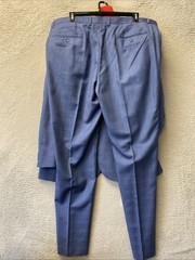 Bocaccio Uomo 50L 3 Piece Suit Blue Glenn Plaid Pants 44×39 2 Button /0647