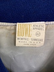 70s/80s Vintage Blue Wool Varsity Howe Snap front Jacket sz 42 QB & baseball ⚾️