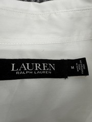 Lauren Ralph Lauren Women’s Medium White Beaded Crest Logo L/S Button Shirt