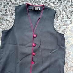 Vintage Wear On Earth Long Vest & Pants Set Black Pink Medium