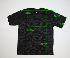 Badger Sport 4139 Monocam Black Camouflage Short Sleeve Workout T-Shirt Mens XL