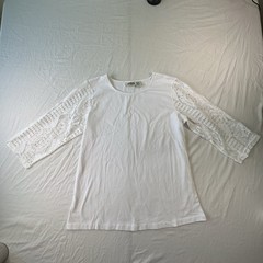 Collections Etc Women’s M White Lace Crochet Cottagecore, Boho, Coastal Cowgirl
