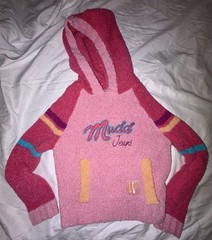VINTAGE Y2K Mudd Girls Size 5 Sparkly Hooded Pullover Sweater