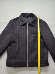 ZARA Men Jacket S Black Stripe Full Zip Pockets Collared Summer Elegant Outdoor