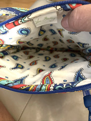 Vera Bradley Mini Hipster Crossbody Bag Blue Red Yellow Paisley Quilted Cotton