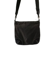 Prada Tessuto Nylon and Leather Messenger Crossbody Bag with Contrast Stitching