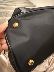 PRADA Saffiano Tessuto Nylon Shopping Tote Black with Zipper closure