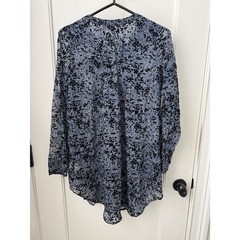 Tracy‎ Reese Floral Pintuck Velvet Burnout Sheer Tunic – Size Small