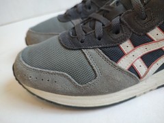 ASICS Men’s Lyte Classic Shoes Grey Cream Sneakers Suede Mesh Lace Up Size