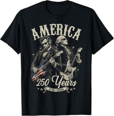George Washington Lincoln Playing Guitar Abe Lincoln 250th T-Shirt