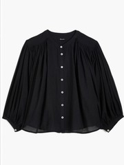 🖤 Madewell Shirred Voile Button-Up Top Black XXS 🖤