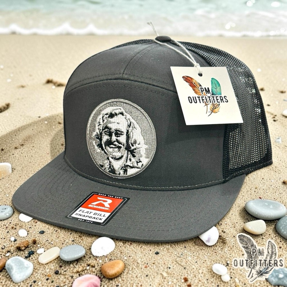 Jimmy Buffett Custom Design Embroidered Patch Richardson 168 Charcoal Black Hat