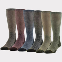 6 Pair Mens GOLDTOE Crew Socks Sz 6-12.5 L Signature Collection Wonderful