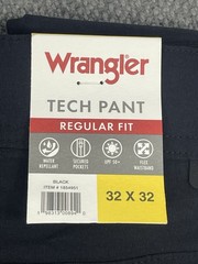 Wrangler Men’s Tech Pant UPF 50+ Lot of 2 Black 32×32 NWT