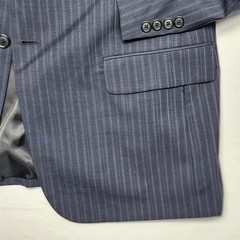 Jeremy Cobb 42R 36×32 Dark Gray Nailhead Pinstripe 100% Wool 2Btn 2Pc Mens Suit