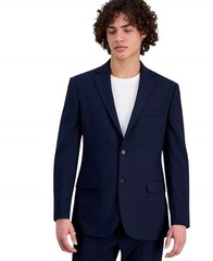 Dkny Mens Modern fit 2 Piece Suit 48 R / 42 Waist Navy Blue Solid