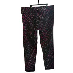 Velocity Geometric Print High-Waist Pocket Leggings Size M Black/Magenta