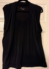 Lane Bryant Black Sleeveless Draped Neck Blouse Top Women’s Plus Size 18/20