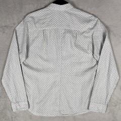 Frank & Eileen Barry Shirt Women’s Large Button-Up Gray Polka Dot 100% Cotton