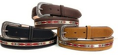 MEN’S WESTERN LEATHER BELT. SADDLE HORSE SOUTHWESTERN STYLE COWBOY RODEO BELT