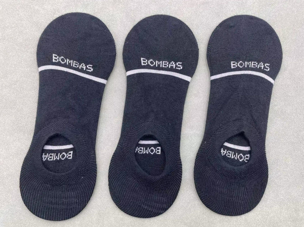 3 pairs Bombas Men’s Merino Wool Blend No Shows Socks Size Large 9-13 Black