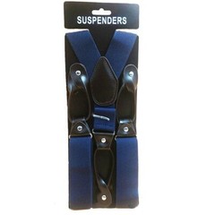 Navy Blue Color Button Holes Link Men’s Suspender Adjustable Length Brand New
