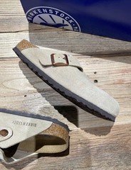 Birkenstock Boston Clog Soft Footbed Suede Taupe Unisex Shoes New Size EU37-45