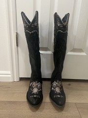 Old Gringo Bridgette Tall Women’s Black Leather Knee High Western Boots 9