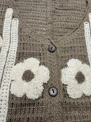 Woman’s Boho Crochet Knit Top With Floral Embroidery Size M New With Tags