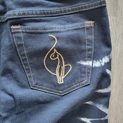 BABY PHAT VTG Y2K Hip Hop Streetwear Wide Leg Flare Jeans Grayish Black Size 11