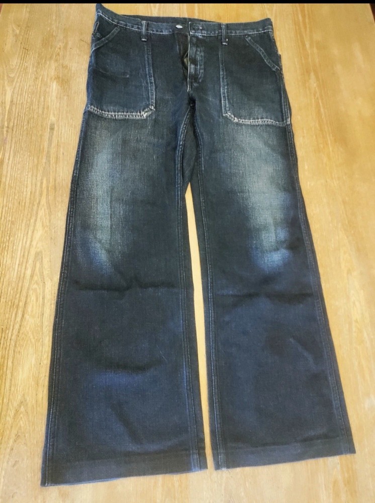 45 rpm denim pants, Indigo dyeing, vintage, Made in Japan, size-33, Hand made