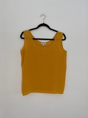 VivinneX New York 100% Silk Sleeveless Tank Top Mustard Yellow Size L