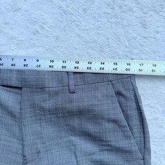 Banana Republic Mens 2pc Tailored Fit Suit 38S 32W 100% Wool Glen Plaid Gray