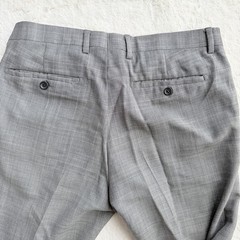 Banana Republic Mens 2pc Tailored Fit Suit 38S 32W 100% Wool Glen Plaid Gray