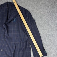 Stafford NWT Blazer Windowpane Blue Mens 56R Wool Blend Lightweight $220 MSRP