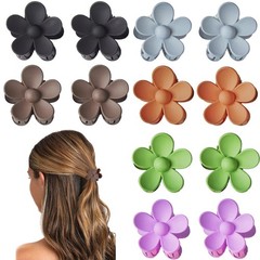 12 PCS Small Flower Hair Claw Clips 1.37 Inch Mini Jaw Clamps 6 Colors Tiny
