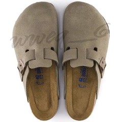 Birkenstock Boston Soft Footbed Suede Leather Clogs Taupe Shoes Size EU37-45