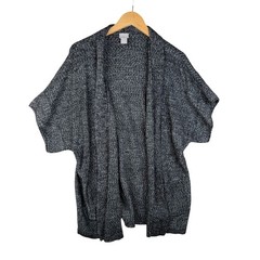 Chico’s Women’s Cable Knit Gray Open Front Cardigan Size 3 (US XL)