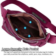 Womens Waterproof Large Messenger Cross Body Ladies Handbag Shoulder Bag Purse