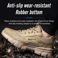 Mens Mesh Safety Shoes Steel Toe Work Boots Indestructible Lightweight Sneakers