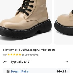 NWT Dream Paris Womens Combat Boots Size 7.5 Tan Grunge 90s