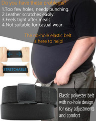 Men’s Adjustable Tactical Belt TSA Approved Metal-Free Elastic Stretch Belt Navy