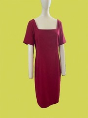 MM Lafleur RED The Sarah Career Sleeveless Sheath Dress Size 12 Knee Length