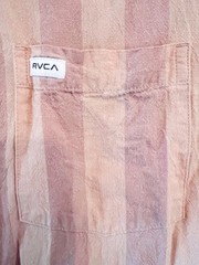 RVCA Linen Blend Button Up Shirt Size Large Short Sleeve 🤍🌿