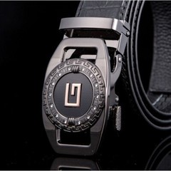 Ratchet Belt PU Leather Automatic Buckle Adjustable Comfort Fit 36″ to 54″