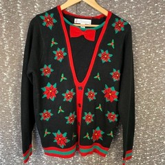 Jolly Sweaters Knit Christmas Sweater Holiday Poinsettia Women’s M