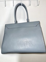 Calvin Klein Becky Turnlock Triple Compartment Tote Satchel Cloud Blue