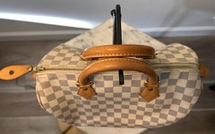 Louis Vuitton Damier Azur Checkered Zip-Top Speedy 35 Made in France