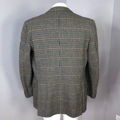 Ermenegildo Zegna Tessuto Houndstooth 44 Wool Sport Coat Beige Black PLS READ